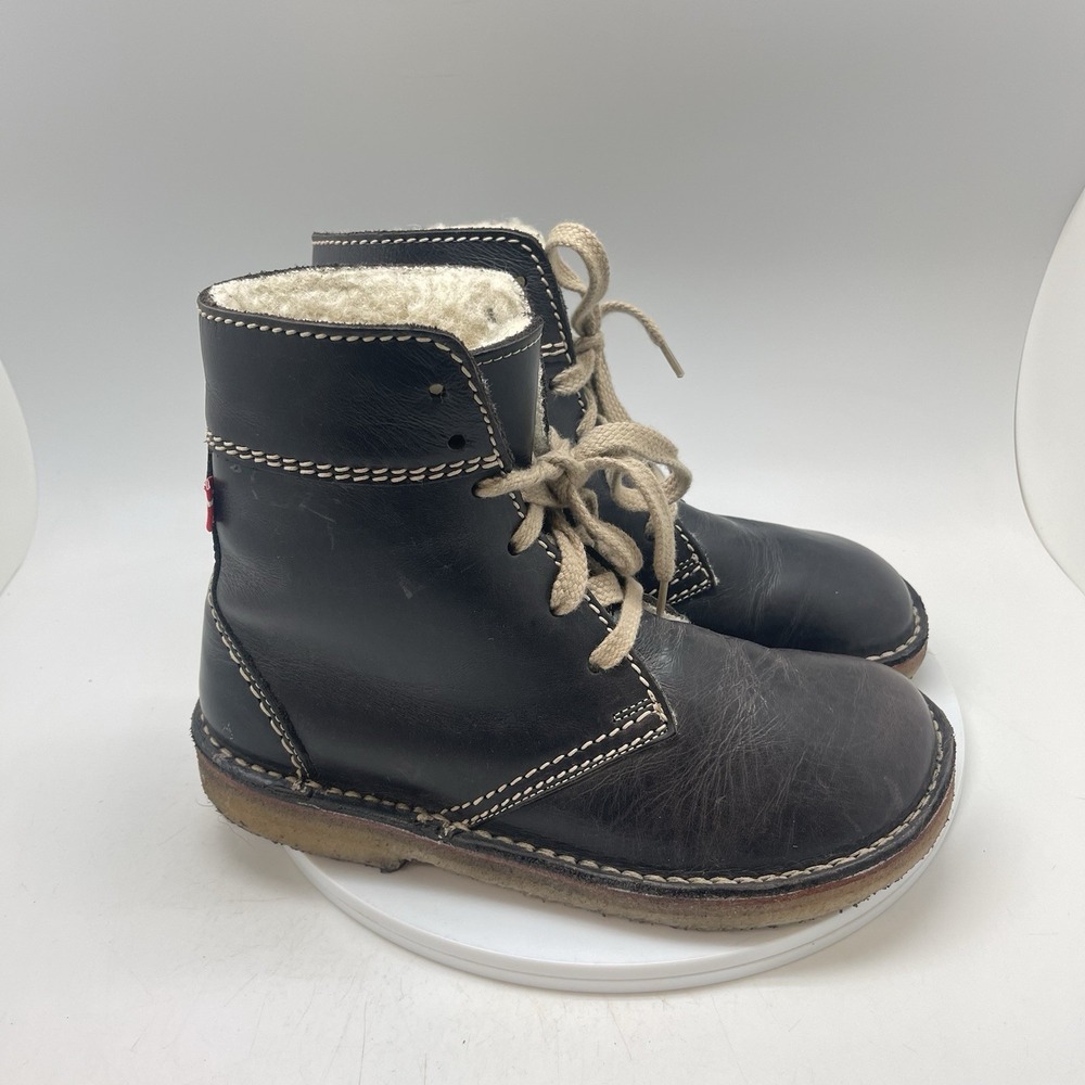 Duckfeet Faborg Boots Womens 40 EU 9 US Shearling Lined Dark Brown Leather